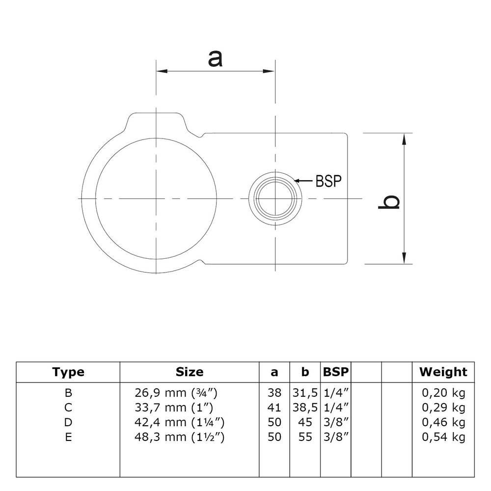 Doos Kruisstuk 90° - zwart-C / 33,7 mm (60 stuks)